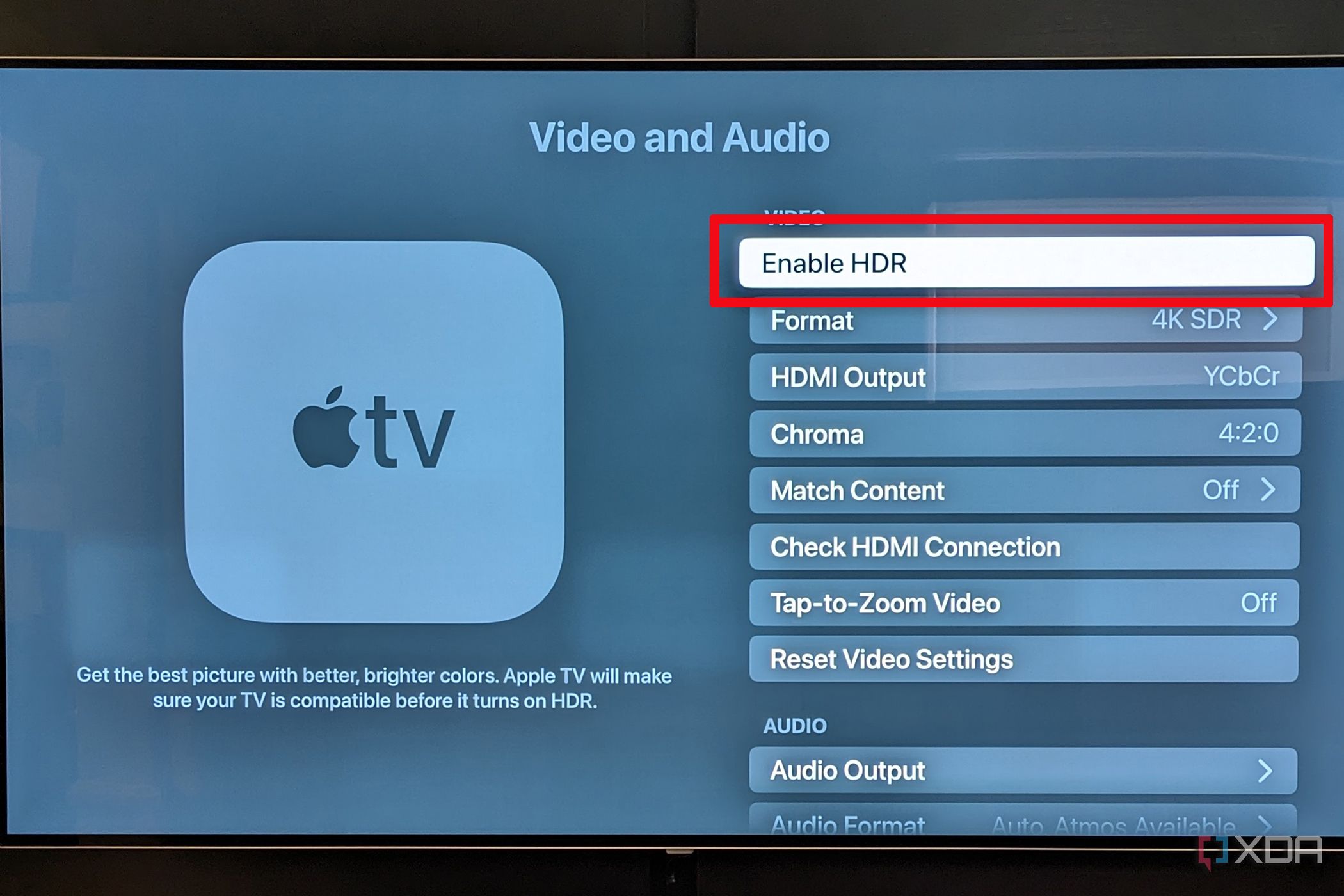 How to adjust the video quality on Apple TV