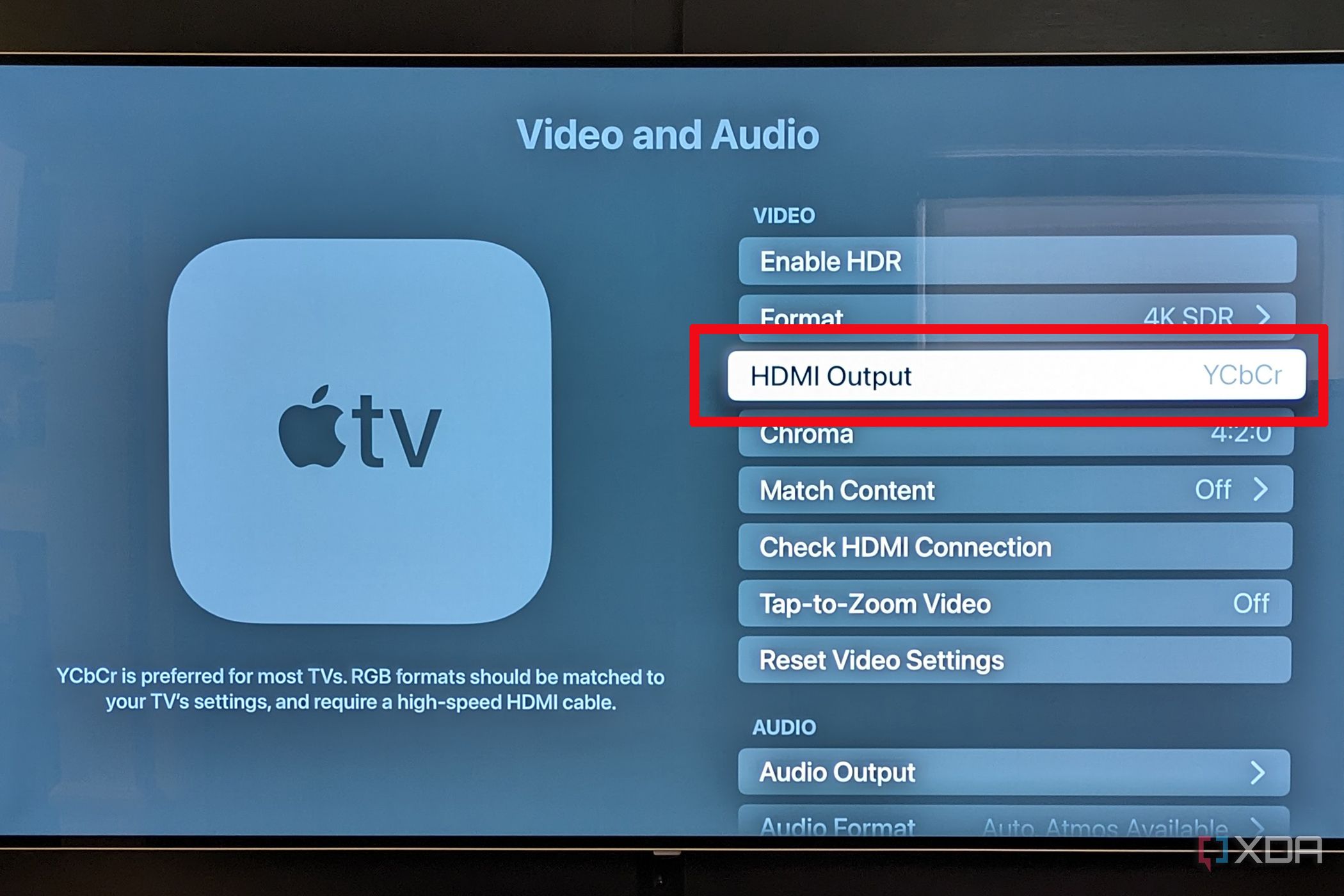 How to adjust the video quality on Apple TV