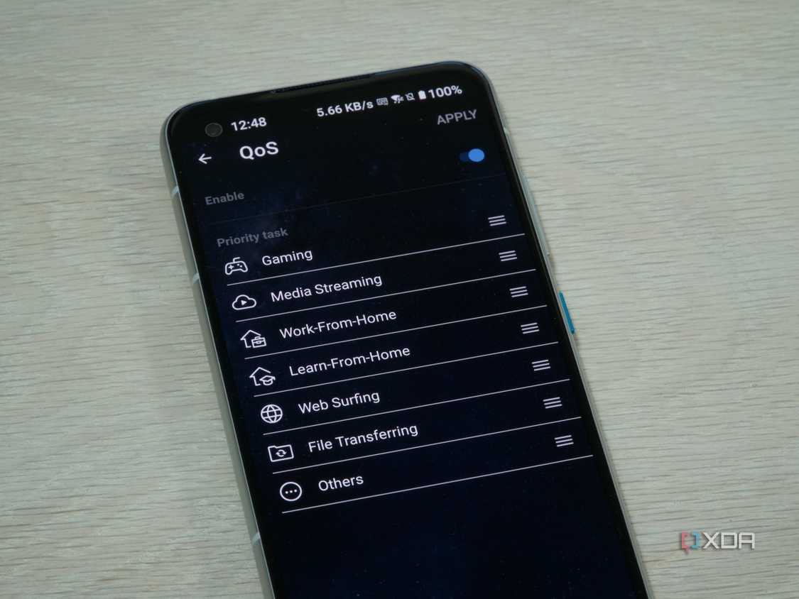 QoS settings on an ASUS ROG Rapture router
