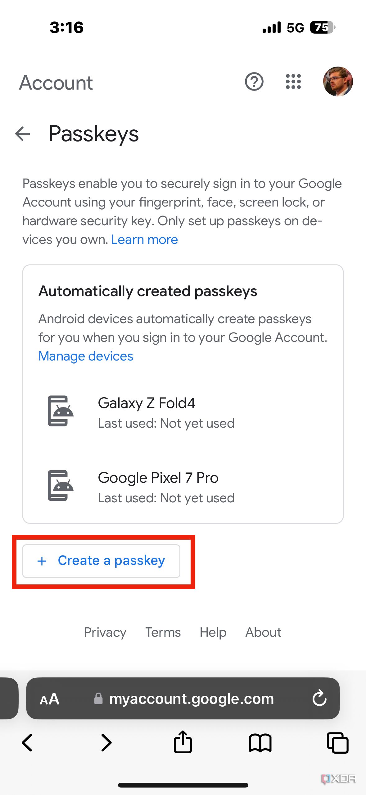 Create-Passkey-Google