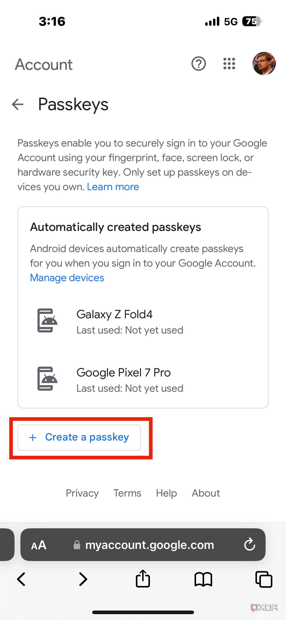 Create-Passkey-Google