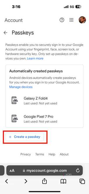 Create-Passkey-Google