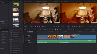 Screenshot of Dainci Resolve 18's video editing interface