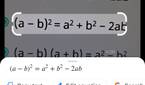 A screenshot showing a hgihlighted math equation in Google Lens.