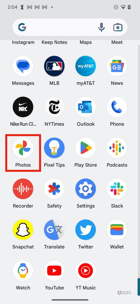 The Google Photos app in the app drawer of a Pixel 7 Pro.