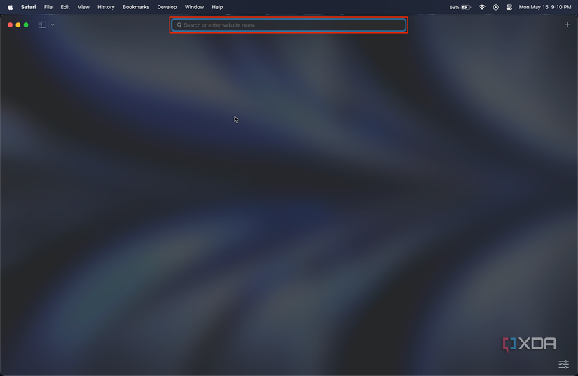 safari search bar highlighted