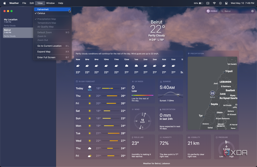 Weather Appsettings How to use the Weather app on macOS