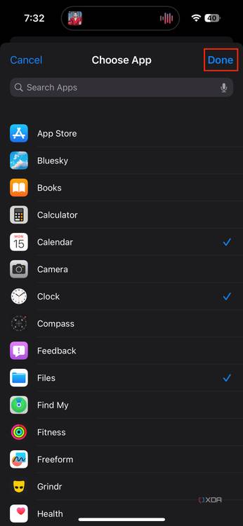choosing which app to lock when creating the automation