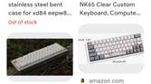 A screenshot showing a shopping results for mechanical keyboards in Google Lens.