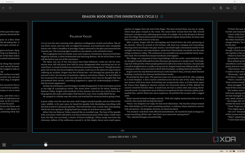 Screenshot of the Kindle app for Android running on Windows 11