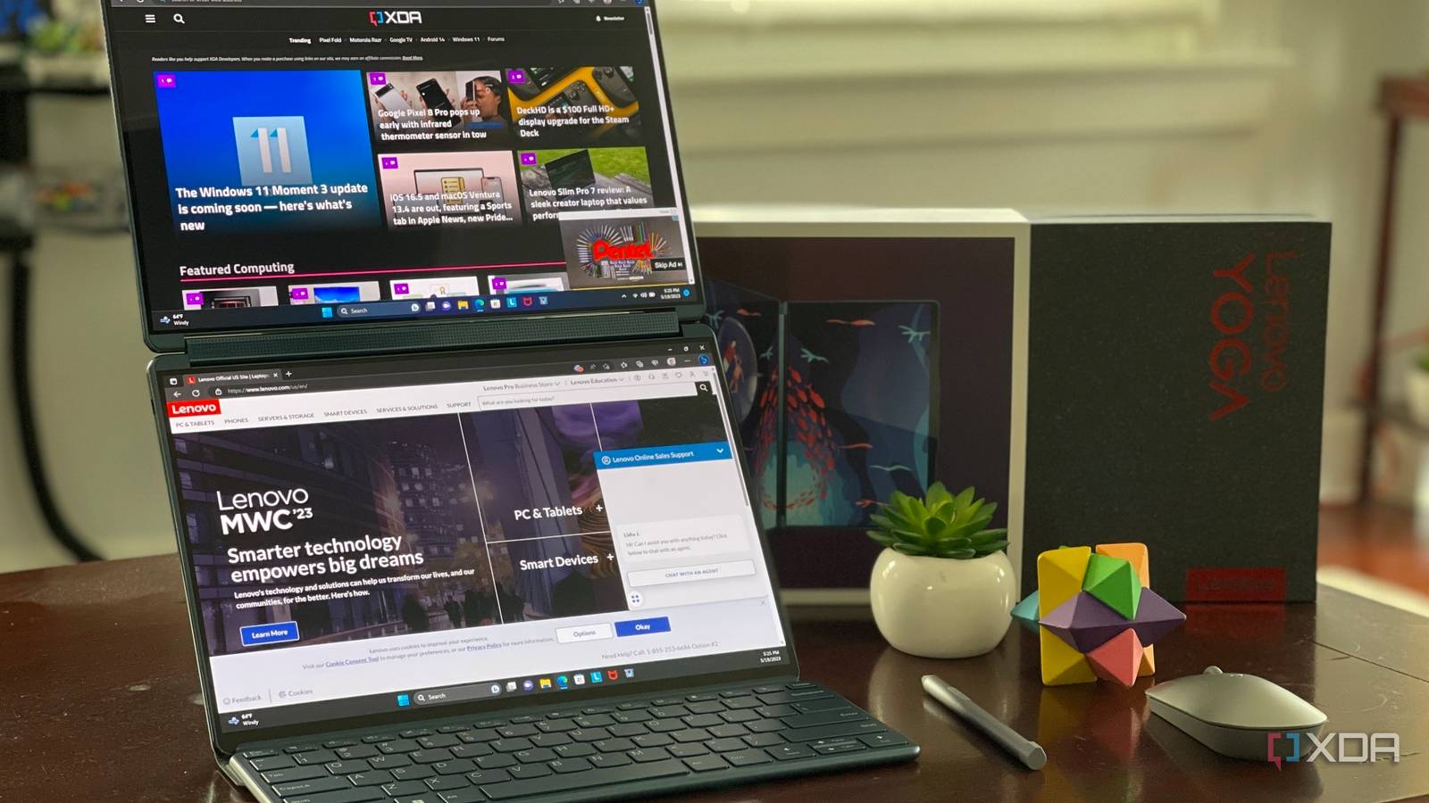 Lenovo Yoga Book 9i with screen in vertical mode