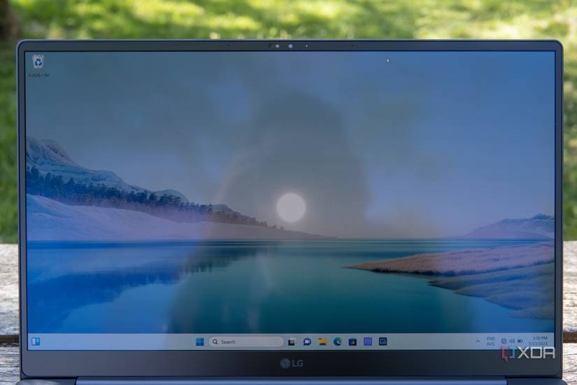 Close-up view of the display on the LG Gram SuperSlim