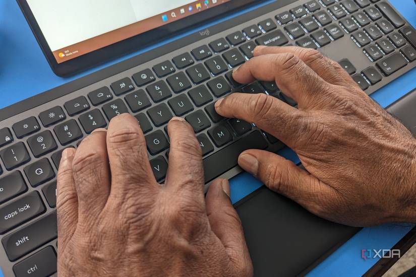 Logitech MX Keys S Combo with palm rest in background