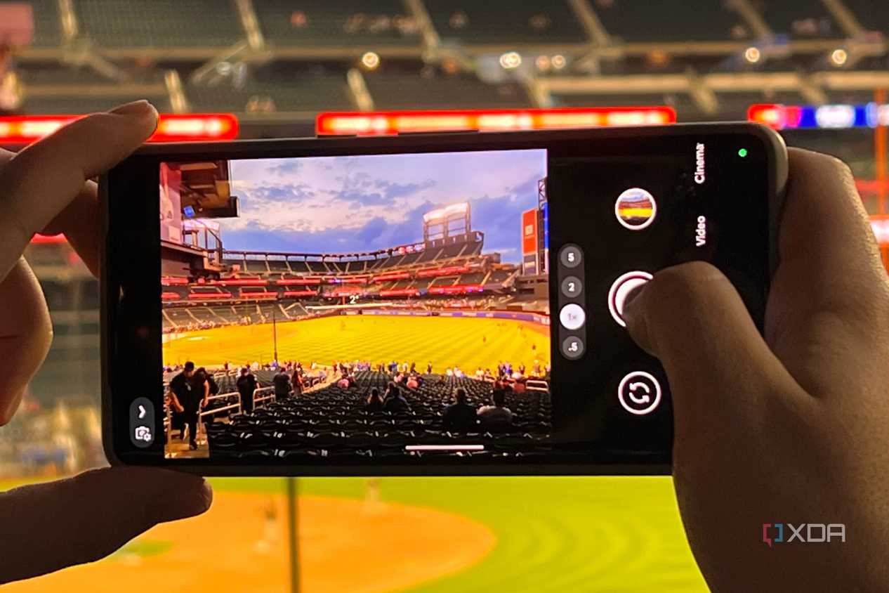 A photo taken on a Pixel 7 Pro at a baseball game.