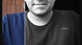 A screenshot highlighting the portrait tools with being applied to a selfie of a man in Galaxy Enhance-X app.