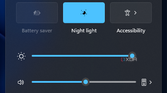 Screenshot of the Quick Actions panel in Windows 11