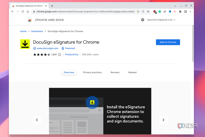Docusign running in ChromeOS