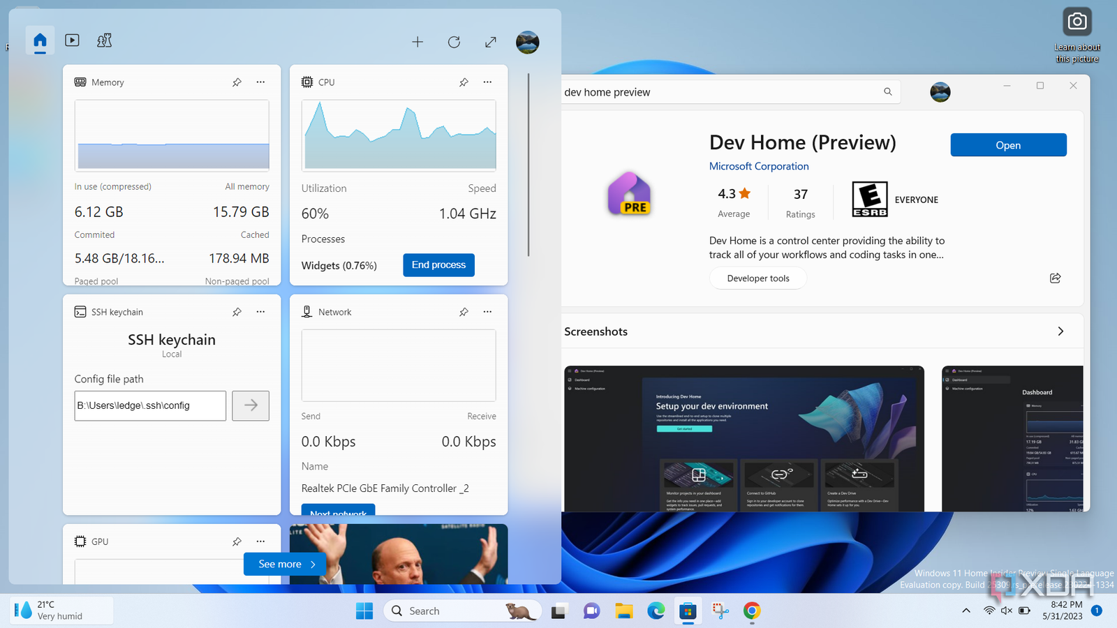 Windows 11 gets new widgets for monitoring CPU, GPU, and RAM