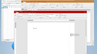 Screenshot of TextMaker, PlanMaker, and Presentations, three apps in the FreeOffice suite