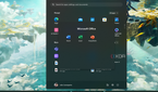 Screenshot for the Windows 11 Start menu with a folder open