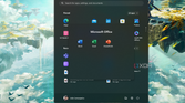 Screenshot for the Windows 11 Start menu with a folder open