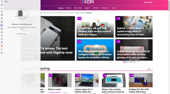 Screenshot of the Vivaldi browser displaying the XDA homepage and the Mail side panel