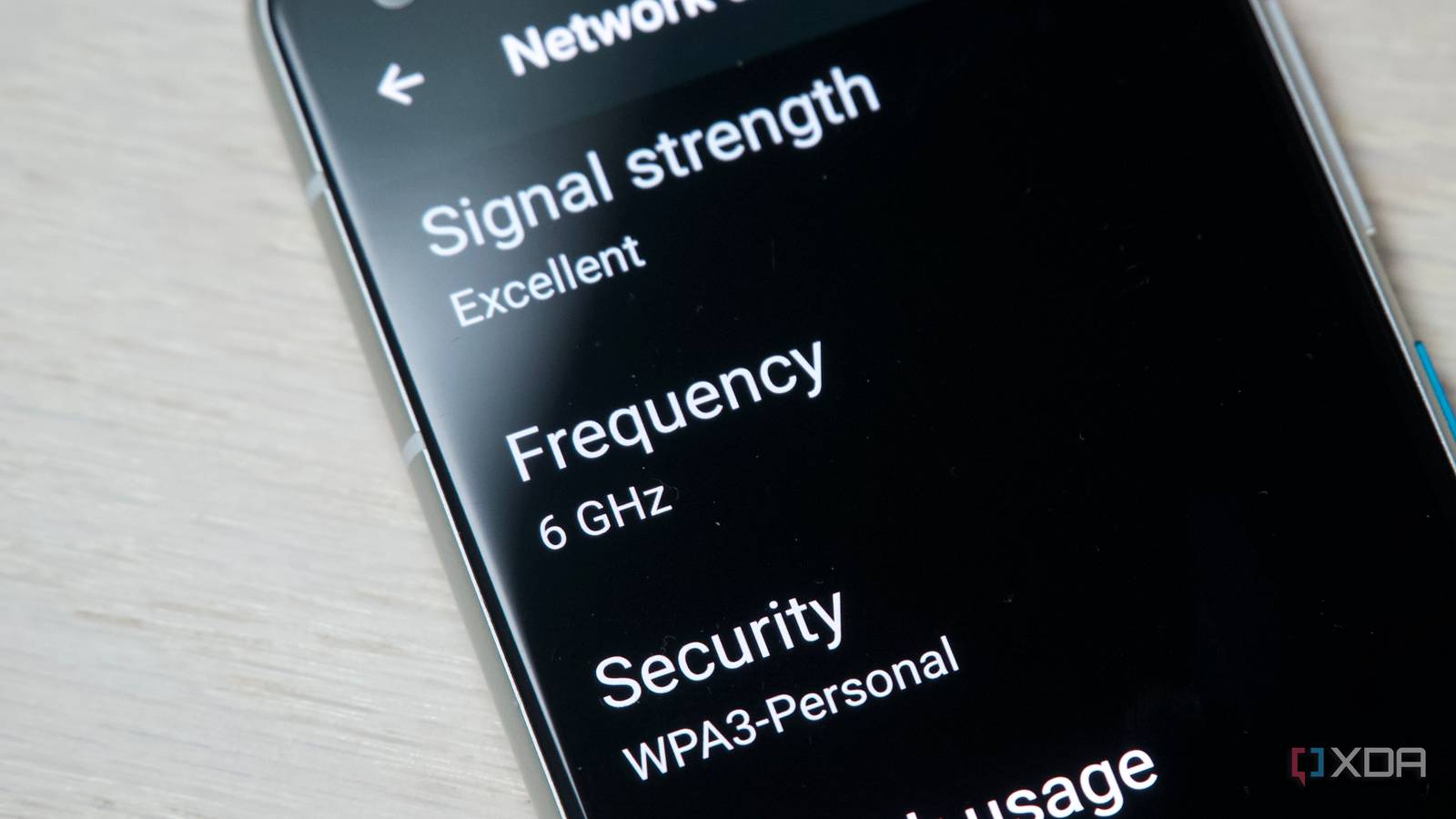 Wi-fi 6E connection details on a Zenfone 8
