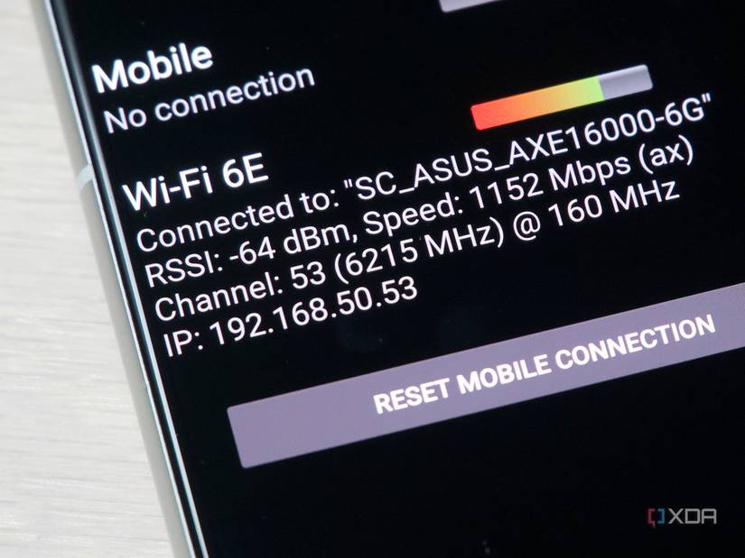 Wi-Fi 6E connection on Zenfone 8 in SignalCheck Pro