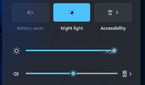 Screenshot of the Quick Actions panel with the Wi-Fi arrow button highlighted