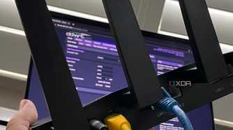 Wi-Fi router with DD-WRT software on a laptop