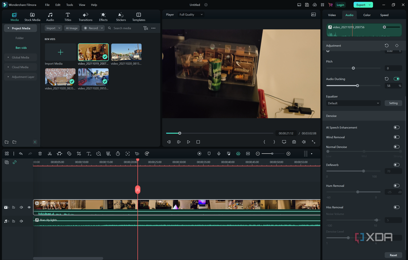 Screenshot of video editing interface in Wondershare Filmora