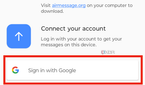 The sign in with Google prompt in AirMessage.