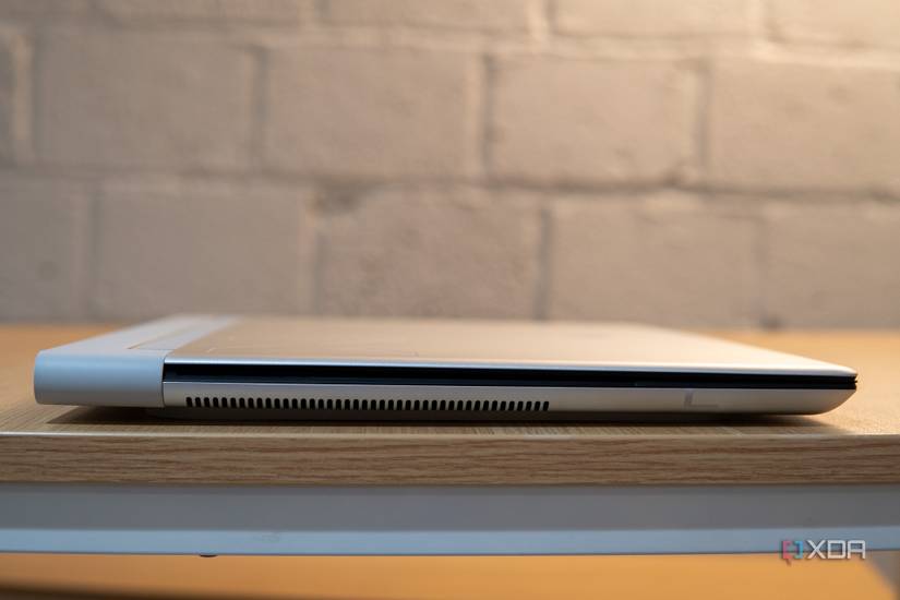 Left side view of the Alienware x16 with the lid closed