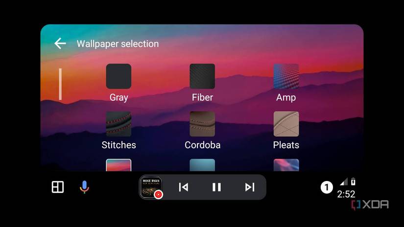 Android Auto screenshot wallpapers selection
