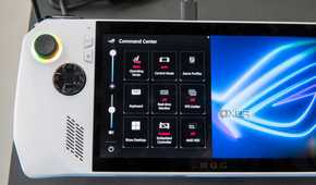 Close-up view of the Command Center overlay on the Asus ROG Ally