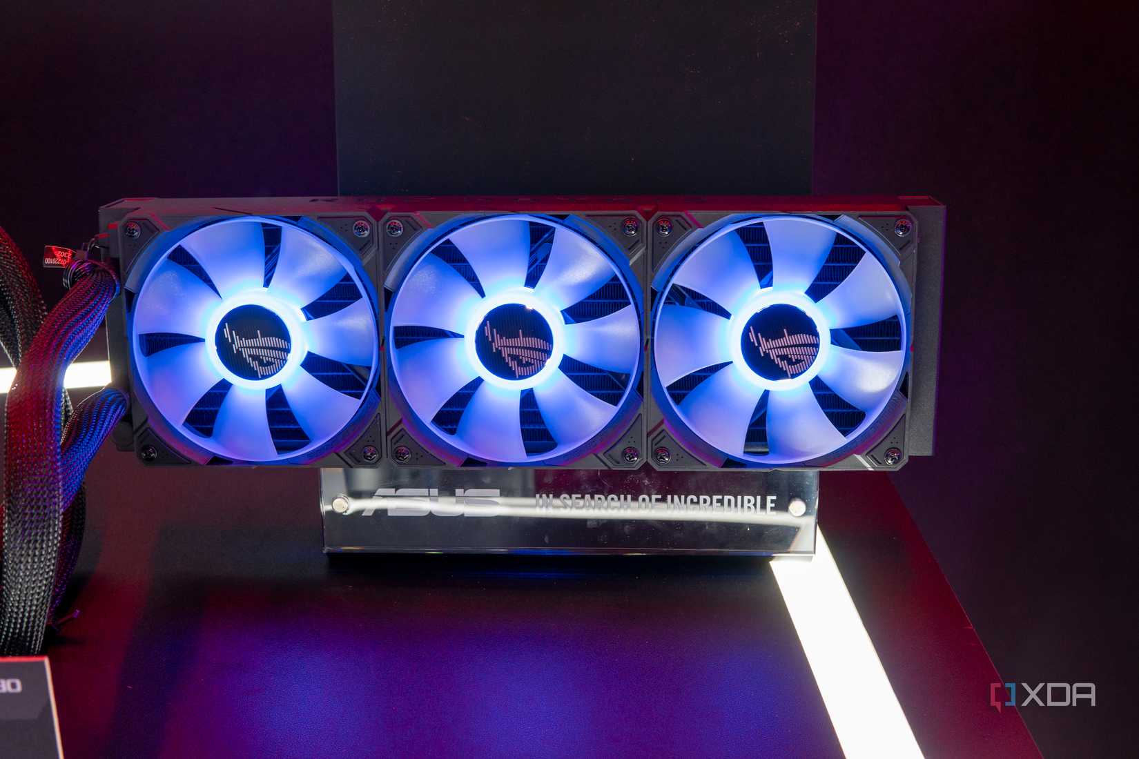 A close-up of the Asus ROG Matrix GeForce RTX 4090 radiator