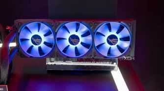 Close-up view of Asus ROG Matrix GeForce RTX 4090 radiator