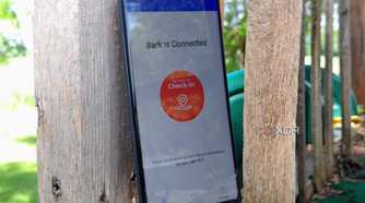 Check-in button for the Bark Phone