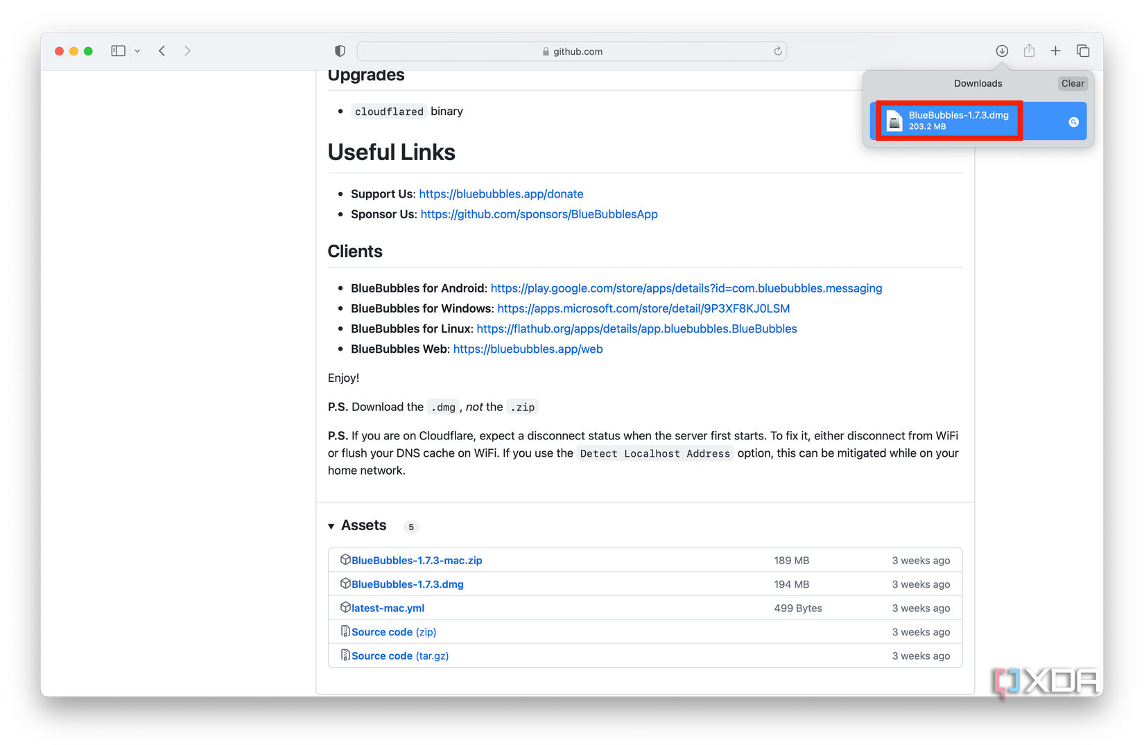 BlueBubbles-Download-Safari