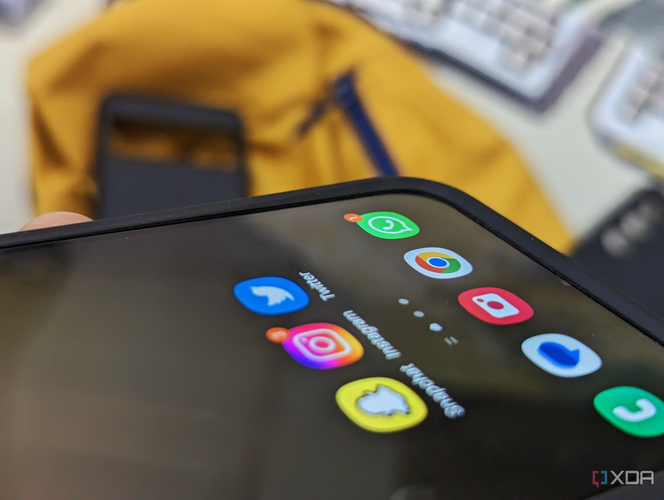 An image showing Dbrand's Grip case installed on a Galaxy S23