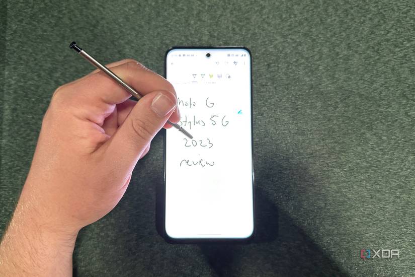 Drawing on the Moto G Stylus. 