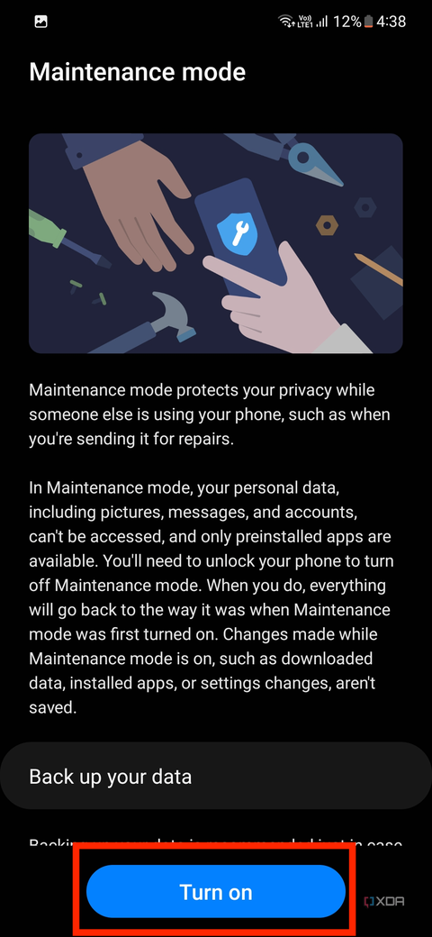 How to use Maintenance Mode on a Samsung Galaxy device