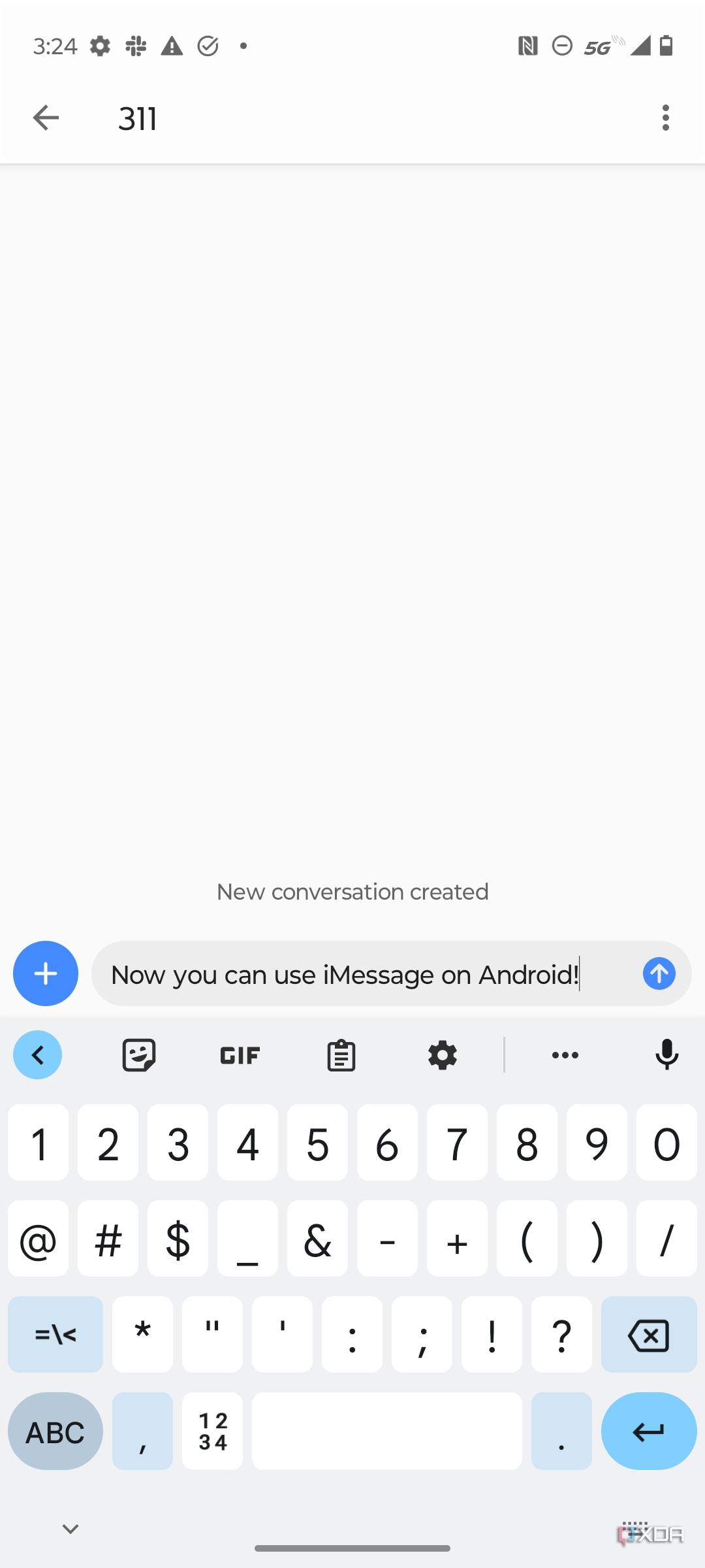 A test of iMessage in Android with AirMessage.