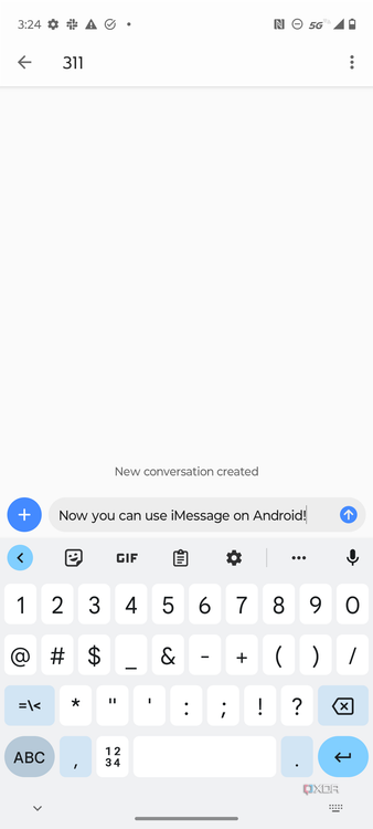 A test of iMessage in Android with AirMessage.