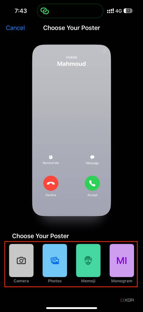 choosing your contact poster type