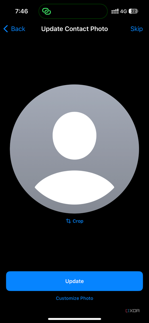 optionally picking a profile photo