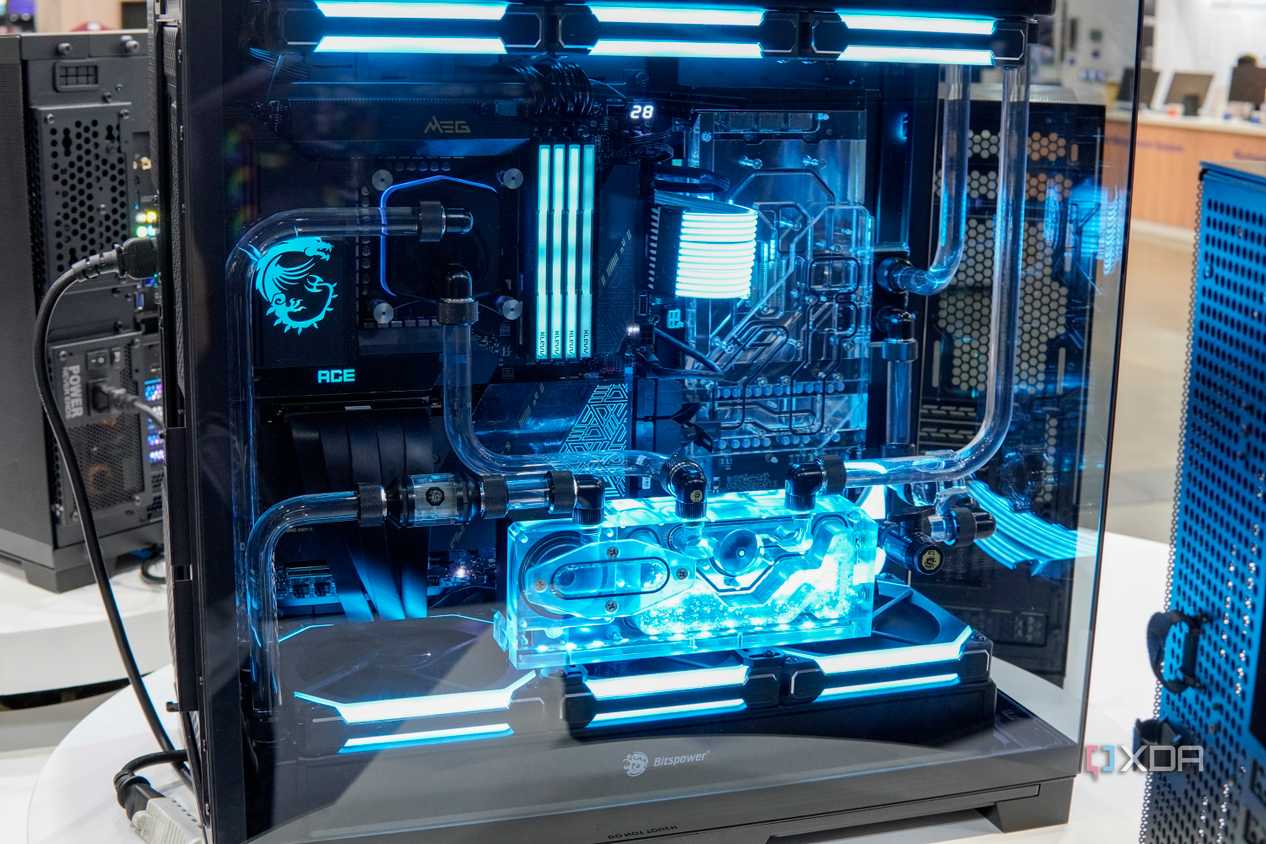 Side view of a PC built inside the Lian Li O11D Evo XL case