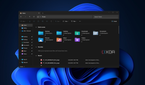 Screenshot of the new File Explorer open over the Windows 11 desktop in dark mode