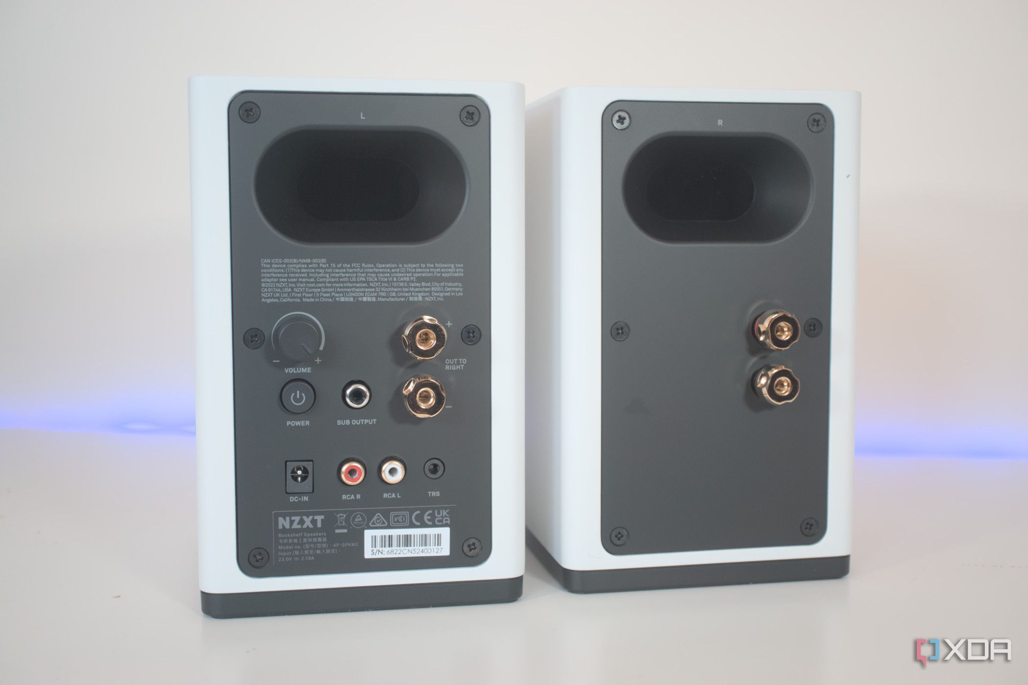 Rear view of Nzxt relay speakers