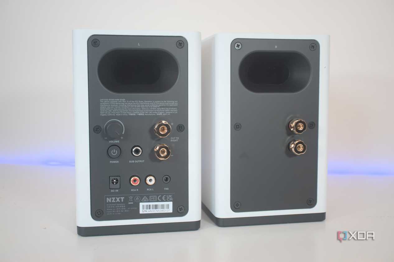 Rear view of Nzxt relay speakers